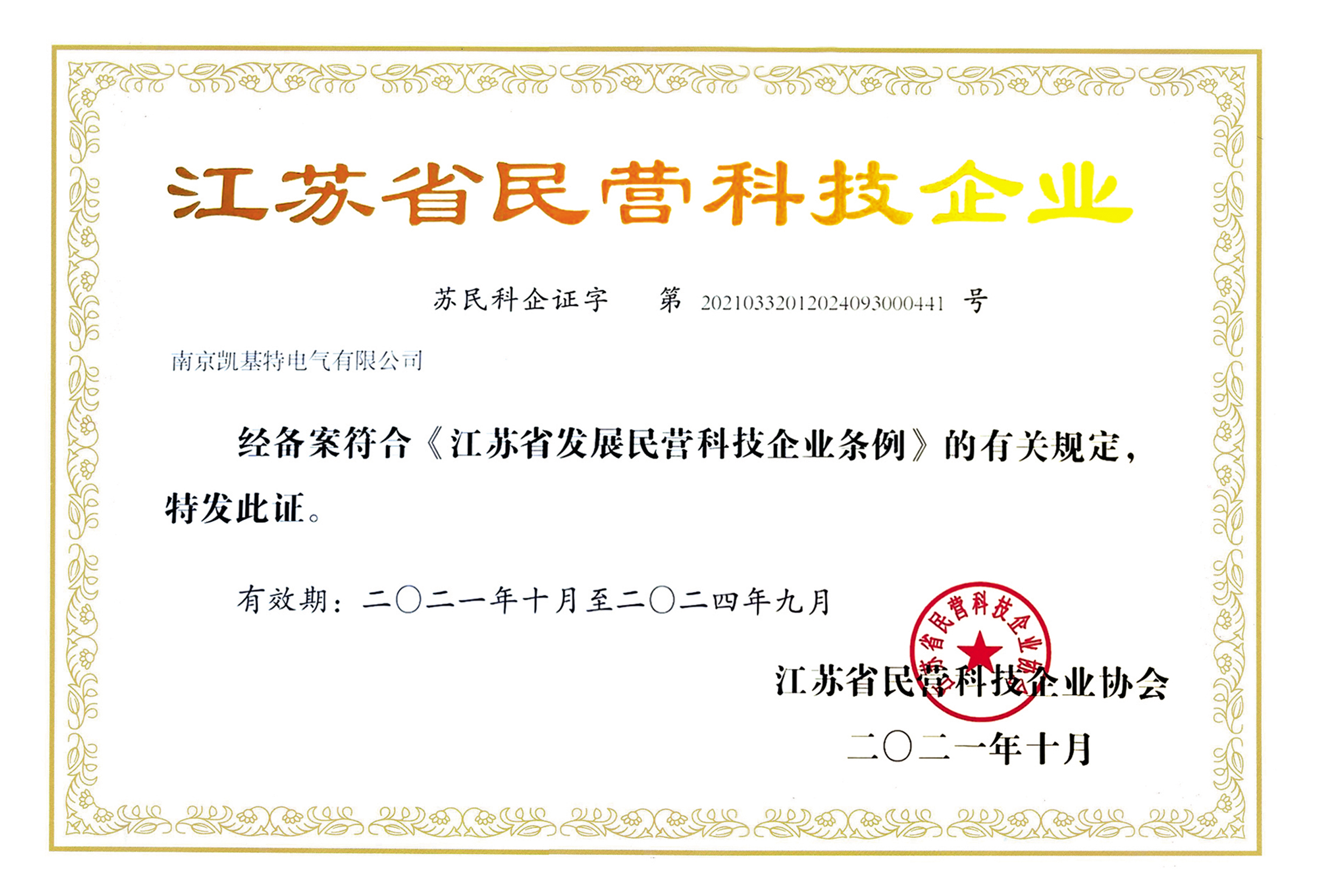 2021电气省民营证书